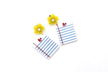 Load image into Gallery viewer, Notebook Paper Earrings