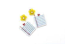 Load image into Gallery viewer, Notebook Paper Earrings