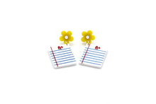 Load image into Gallery viewer, Notebook Paper Earrings