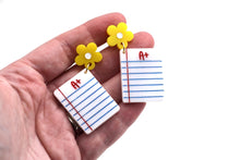 Load image into Gallery viewer, Notebook Paper Earrings