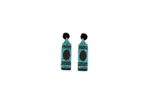 Load image into Gallery viewer, Turquoise Glitter Crayon Earrings
