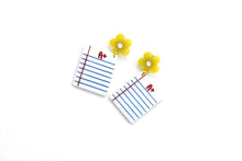 Load image into Gallery viewer, Notebook Paper Earrings