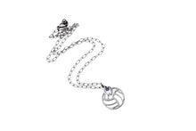 Load image into Gallery viewer, Silver Volleyball Necklace
