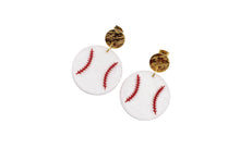 Load image into Gallery viewer, Glitter Baseball Earrings