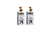 Load image into Gallery viewer, Travel Boarding Pass Earrings