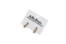 Load image into Gallery viewer, Gold Rhinestone NE Earrings