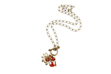 Load image into Gallery viewer, Orange Fox & Flower Charm Necklace