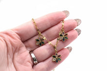 Load image into Gallery viewer, Gold Multicolor Rhinestone Flower Necklace