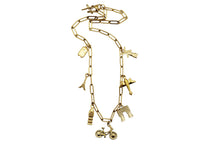Load image into Gallery viewer, Gold Travel Multi Charm Necklace