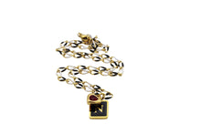 Load image into Gallery viewer, Black Enamel N Charm Necklace