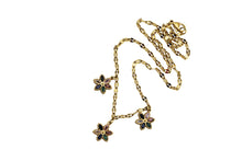 Load image into Gallery viewer, Gold Multicolor Rhinestone Flower Necklace