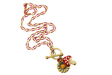 Load image into Gallery viewer, Mushroom & Flower Charm Necklace