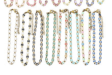 Load image into Gallery viewer, Gold Enamel Oversized Curb Chain Bracelet