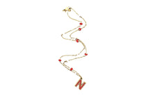 Load image into Gallery viewer, Red Enamel N Necklace