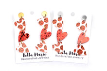 Load image into Gallery viewer, Basketball Triple Heart Earrings