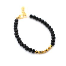 Load image into Gallery viewer, Black & Gold Beaded Bracelet
