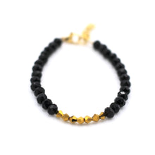 Load image into Gallery viewer, Black & Gold Beaded Bracelet