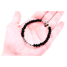 Load image into Gallery viewer, Black & Gunmetal Beaded Bracelet