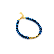 Load image into Gallery viewer, Cobalt Blue and Gold Beaded Bracelet