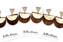 Load image into Gallery viewer, Wood and Metal Earrings
