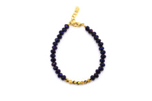 Load image into Gallery viewer, Purple & Gold Beaded Bracelet