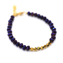 Load image into Gallery viewer, Purple & Gold Beaded Bracelet