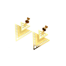 Load image into Gallery viewer, Gold Aztec Filigree Dangle Earrings