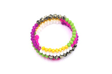 Load image into Gallery viewer, Pink, Lime, Yellow, Purple Beaded Wrap Bracelet