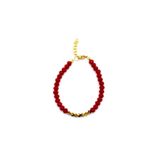 Load image into Gallery viewer, Red and Gold Beaded Bracelet