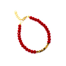 Load image into Gallery viewer, Red and Gold Beaded Bracelet