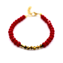 Load image into Gallery viewer, Red and Gold Beaded Bracelet