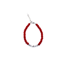 Load image into Gallery viewer, Red and Silver Beaded Bracelet