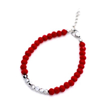 Load image into Gallery viewer, Red and Silver Beaded Bracelet