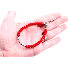 Load image into Gallery viewer, Red and Silver Beaded Bracelet