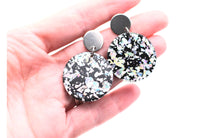 Load image into Gallery viewer, Silver Holographic Dangle Earrings