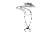 Load image into Gallery viewer, Silver Crescent Double Layer Necklace