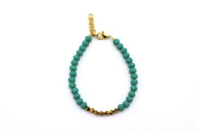 Load image into Gallery viewer, Turquoise & Gold Beaded Bracelet