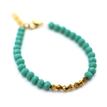 Load image into Gallery viewer, Turquoise & Gold Beaded Bracelet