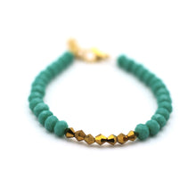 Load image into Gallery viewer, Turquoise & Gold Beaded Bracelet