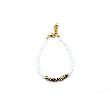 Load image into Gallery viewer, White and Gold Beaded Bracelet
