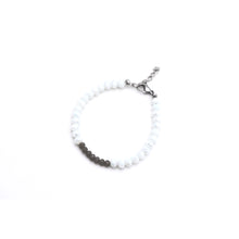 Load image into Gallery viewer, White & Gray Beaded Bracelet