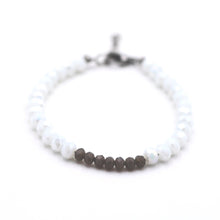 Load image into Gallery viewer, White & Gray Beaded Bracelet