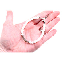 Load image into Gallery viewer, White & Gray Beaded Bracelet