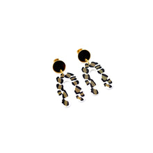 Load image into Gallery viewer, White Leopard U Acrylic Dangle Earrings