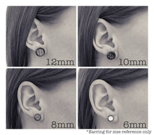 Load image into Gallery viewer, White Faux Marble Stud Earrings