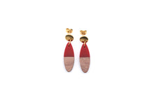 Load image into Gallery viewer, Red Wood Earrings