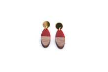 Load image into Gallery viewer, Red Wood Earrings
