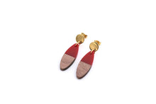 Load image into Gallery viewer, Red Wood Earrings
