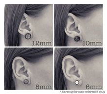 Load image into Gallery viewer, Clear Rivoli Stud Earrings