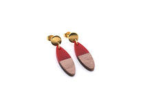 Load image into Gallery viewer, Red Wood Earrings
